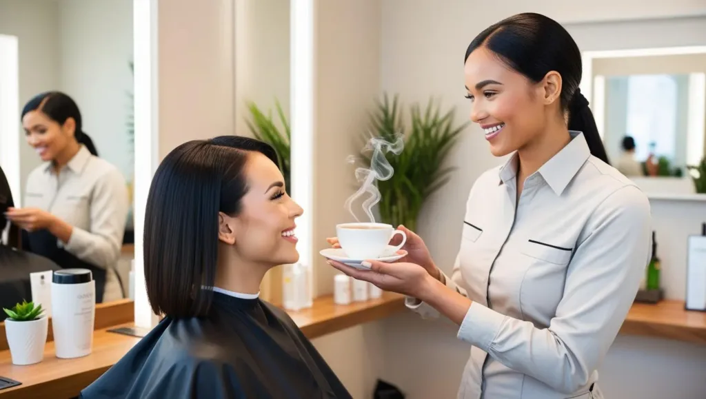 Erstklassiger Service: Getränkeangebot im Friseursalon